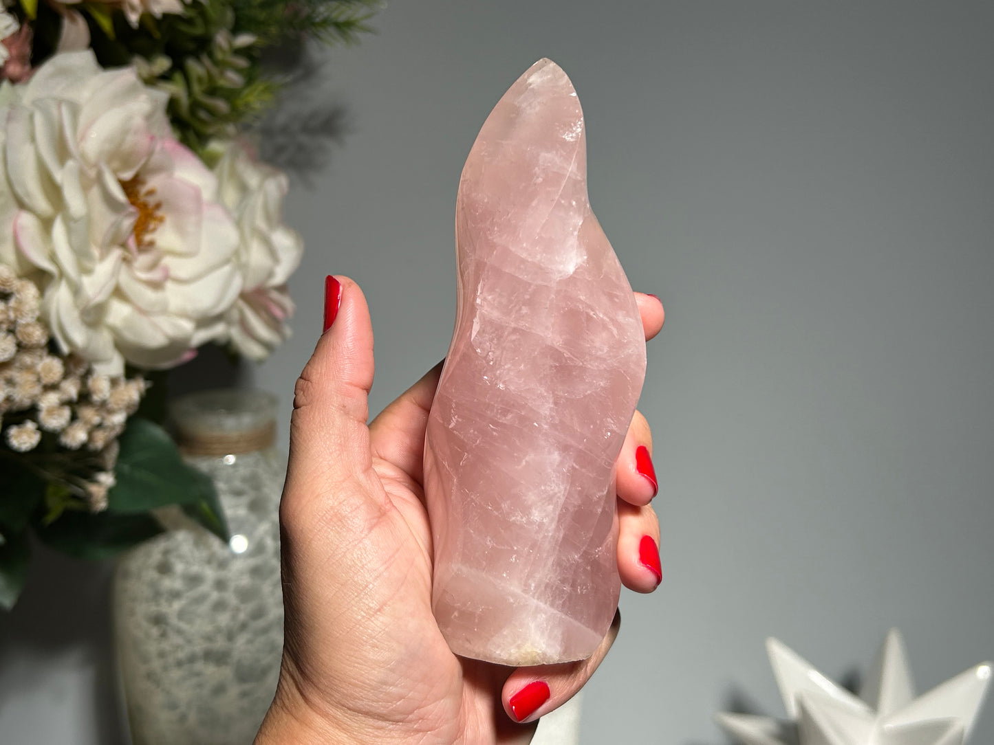 Rose Quartz Flame (5.2", 133mm)