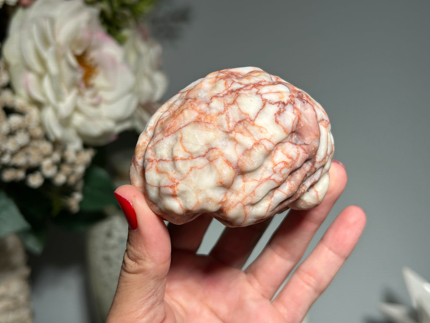 Red Vein Jasper Brain (3.2", 81mm)