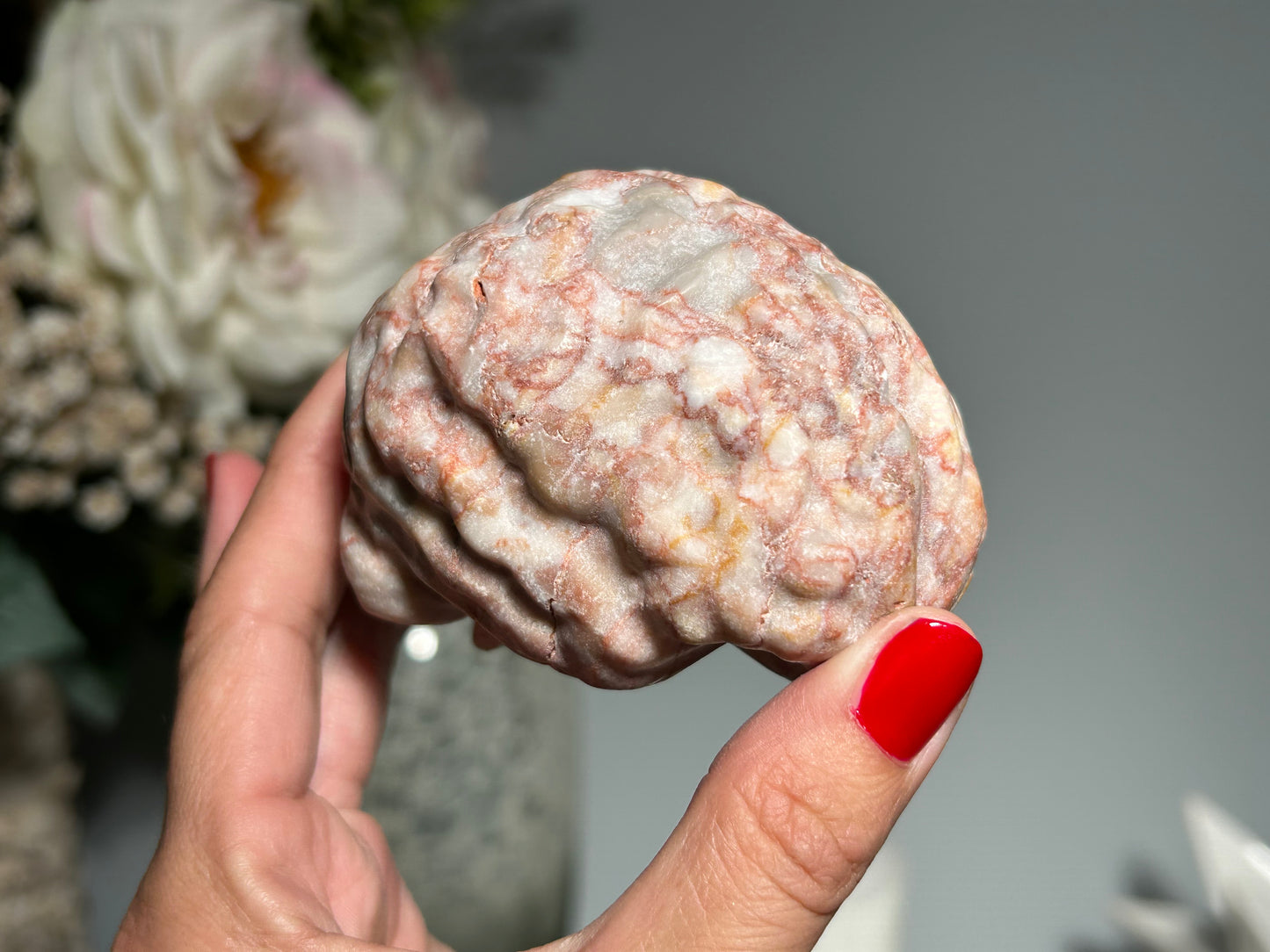 Red Vein Jasper Brain (3.2", 80mm)