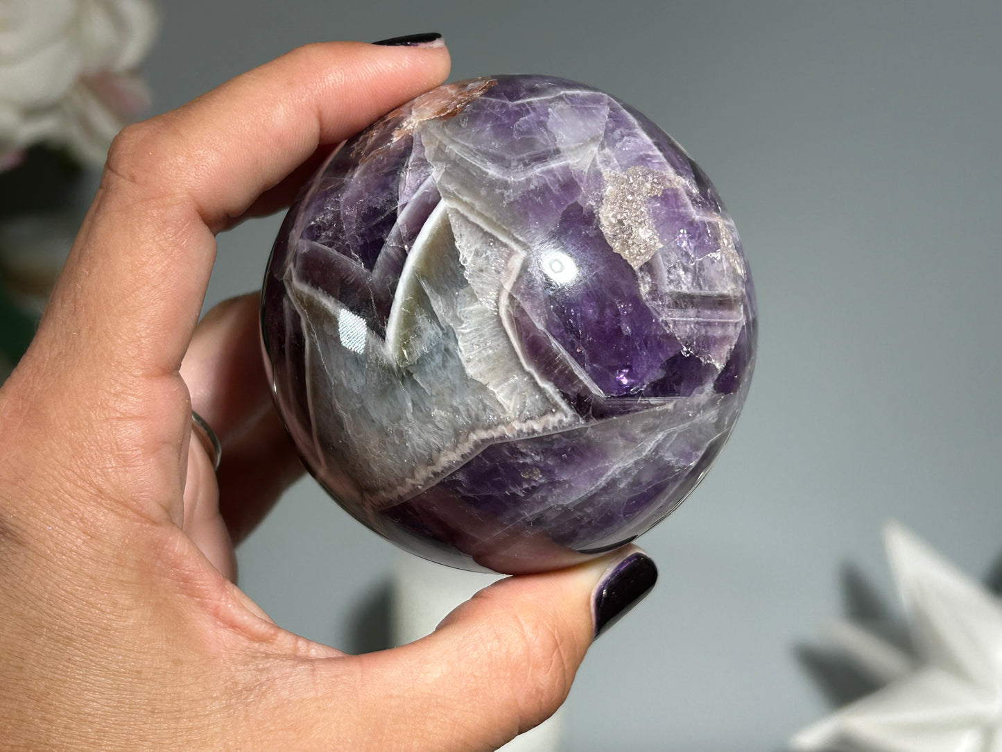 Chevron Amethyst Sphere (2.7", 68mm)