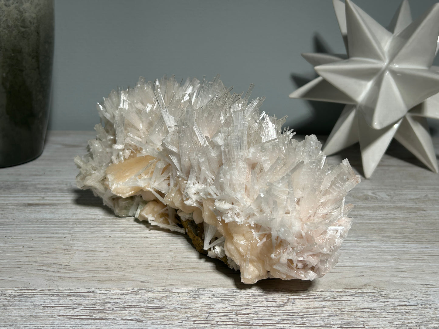Natural Scolecite with Stilbite Cluster (9.7", 246mm)