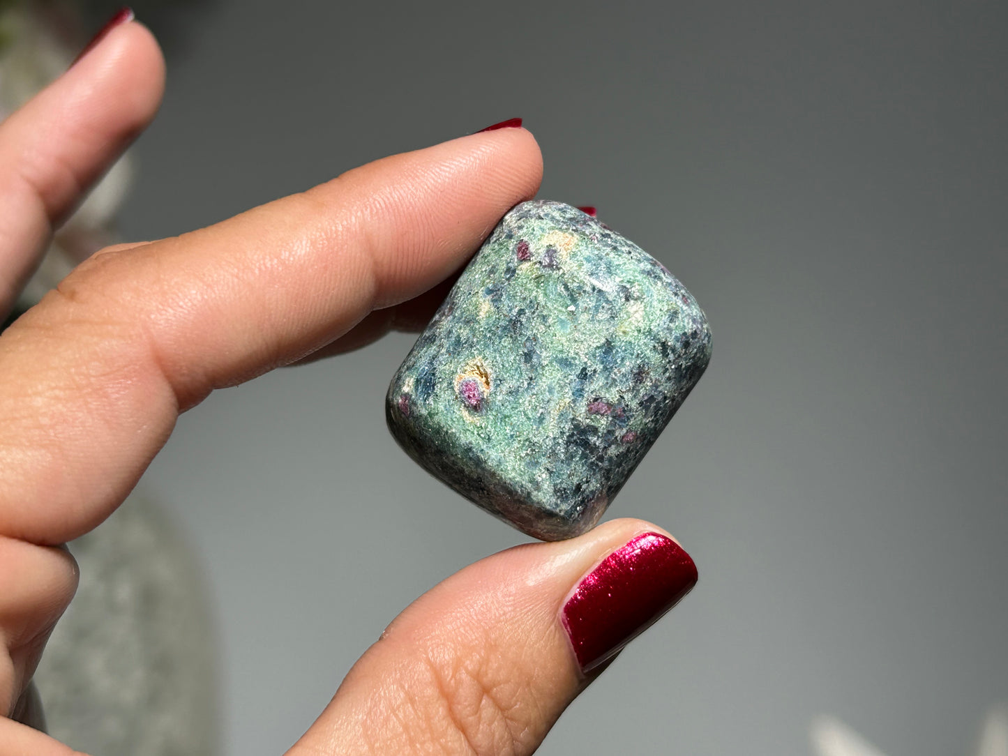 Tumbled Ruby in Kyanite or Fuchsite