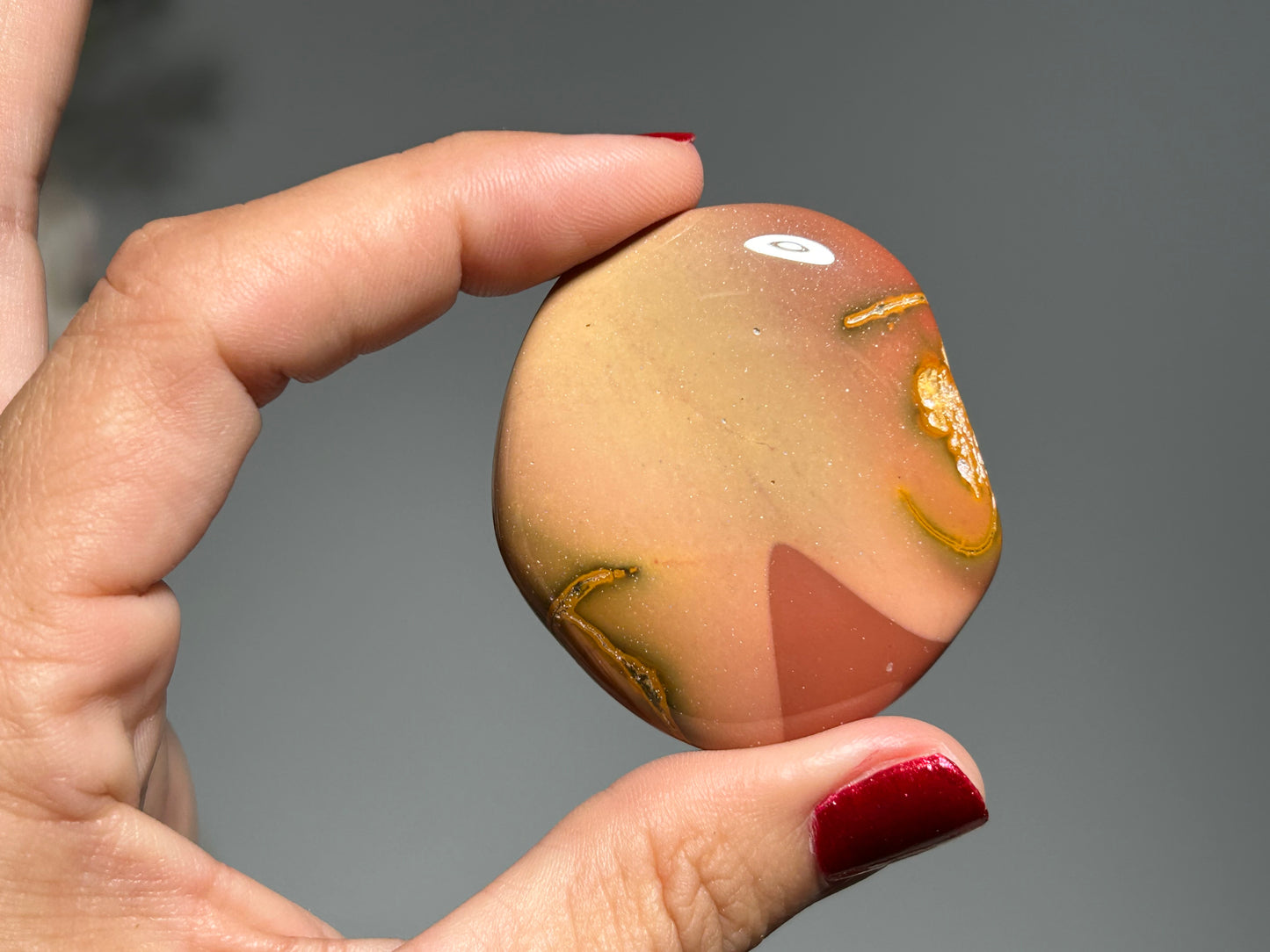 Flat Mookaite Palm Stone