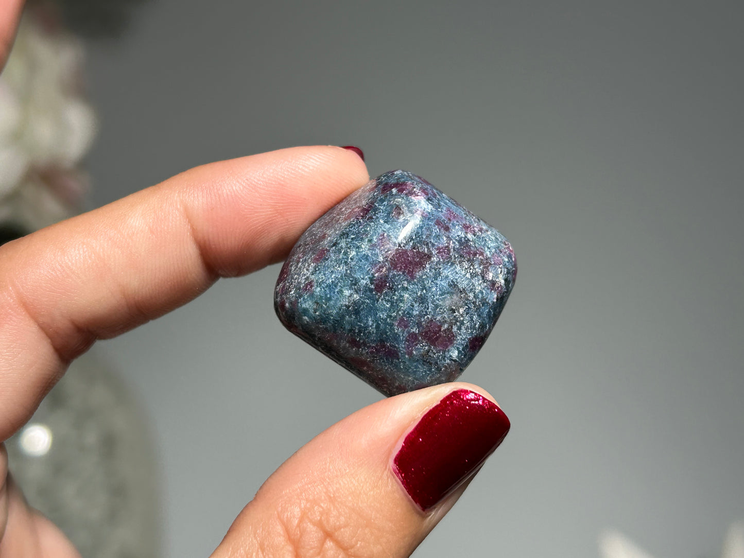Tumbled Ruby in Kyanite or Fuchsite
