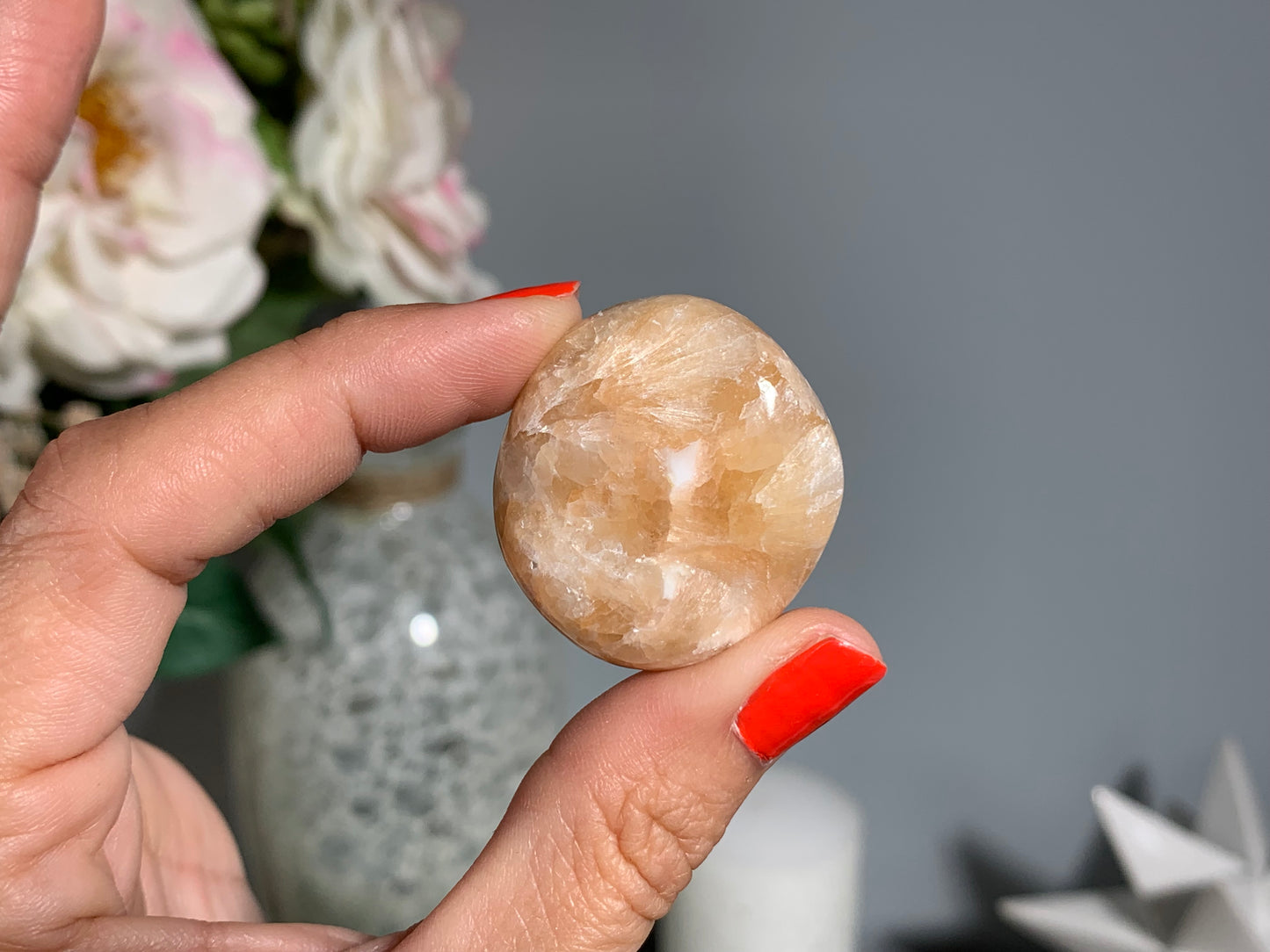 Tumbled Scolecite with Stilbite Extra Large
