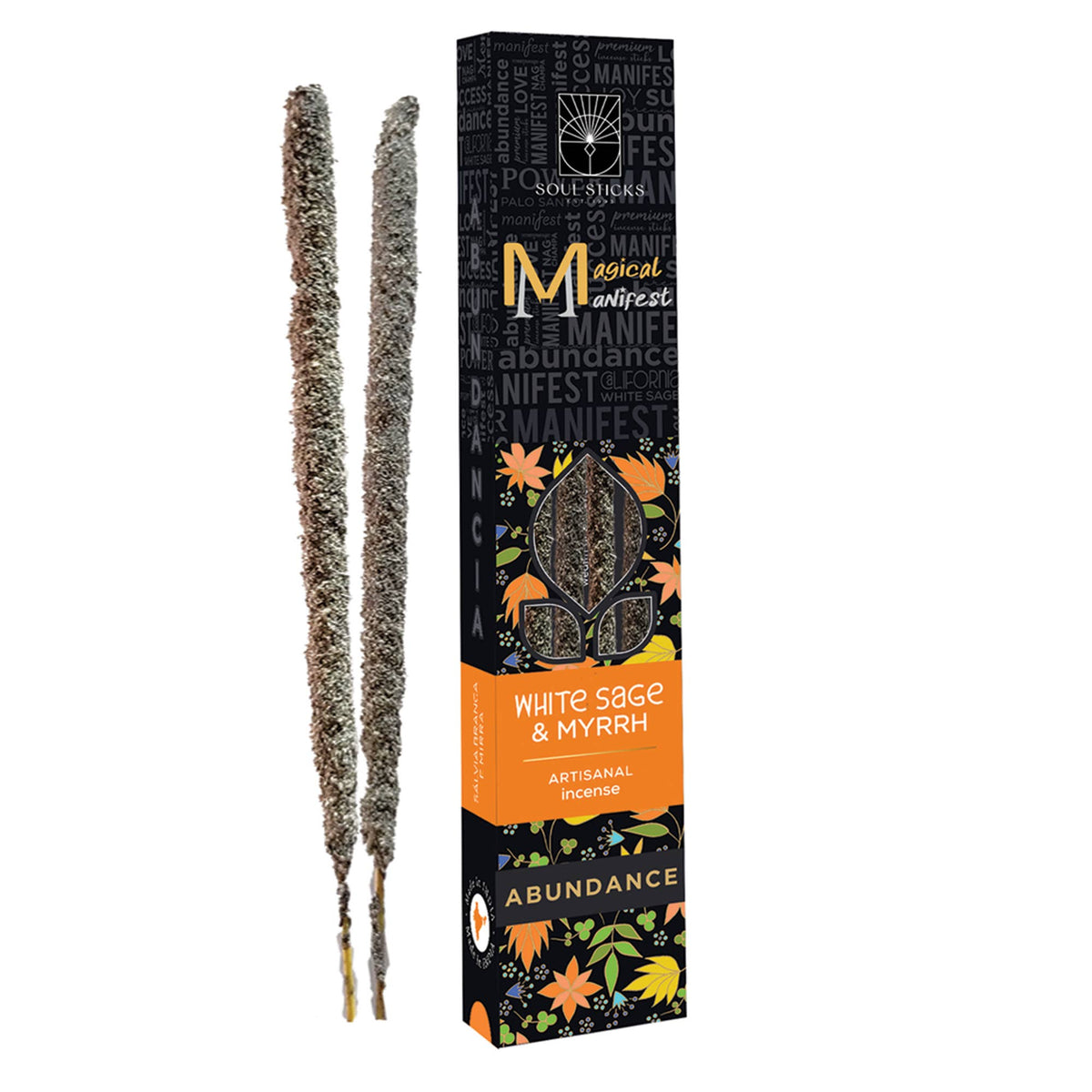 Magical Manifest Incense Sticks | Abundance- White Sage & Myrrh