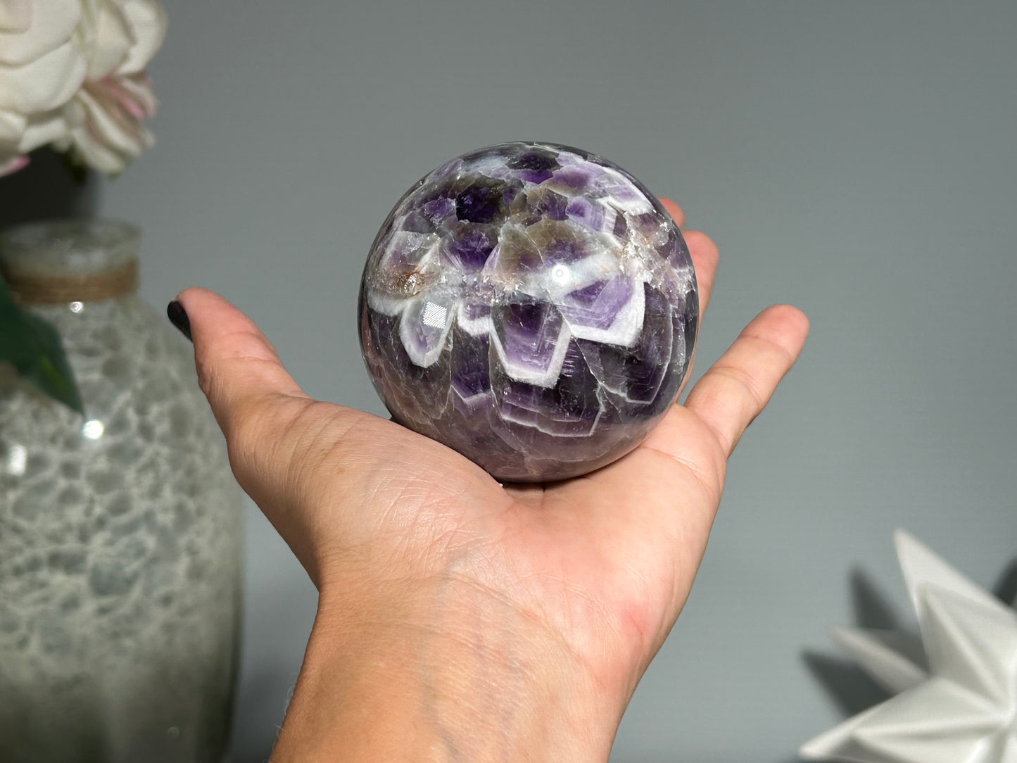Chevron Amethyst Sphere (2.6", 65mm)