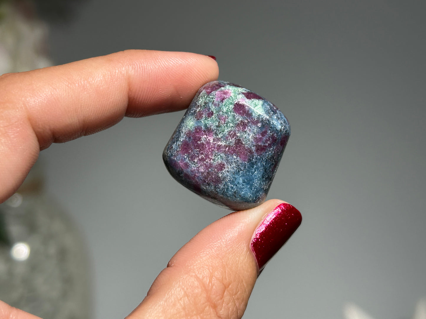 Tumbled Ruby in Kyanite or Fuchsite