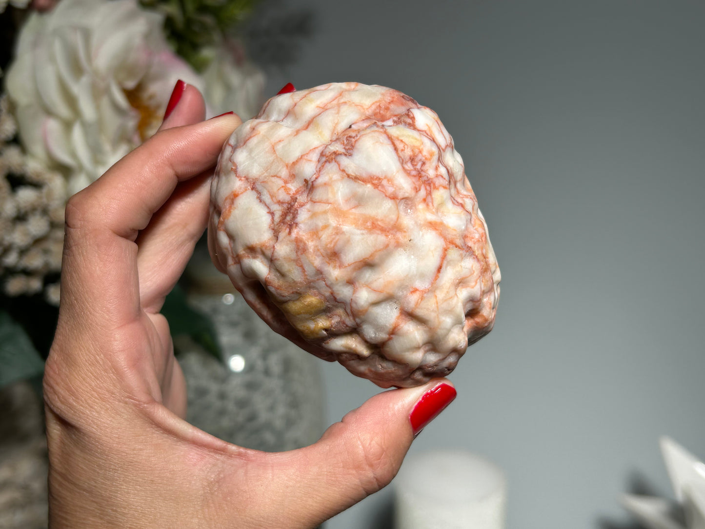 Red Vein Jasper Brain (3.2", 81mm)