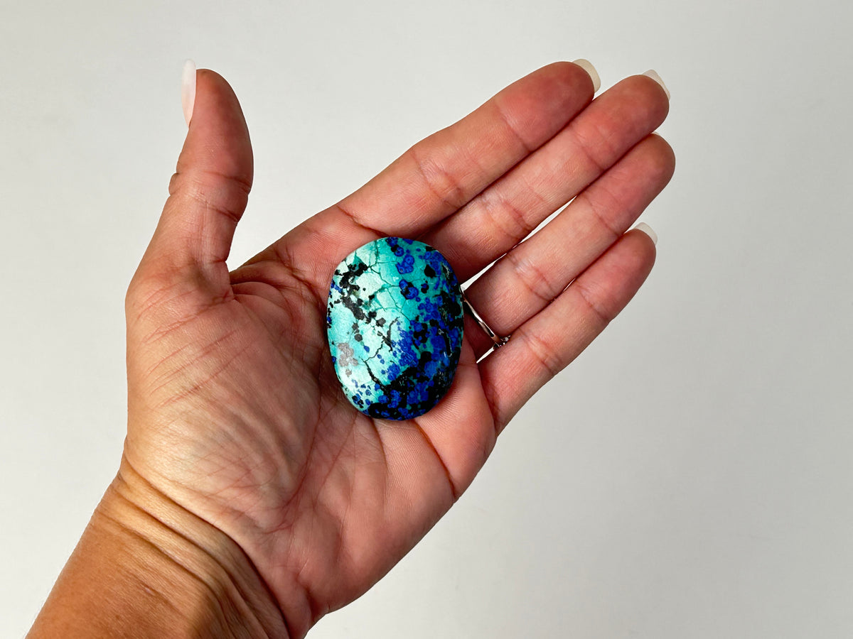 Azurite Chrysocolla Palm Stone #29