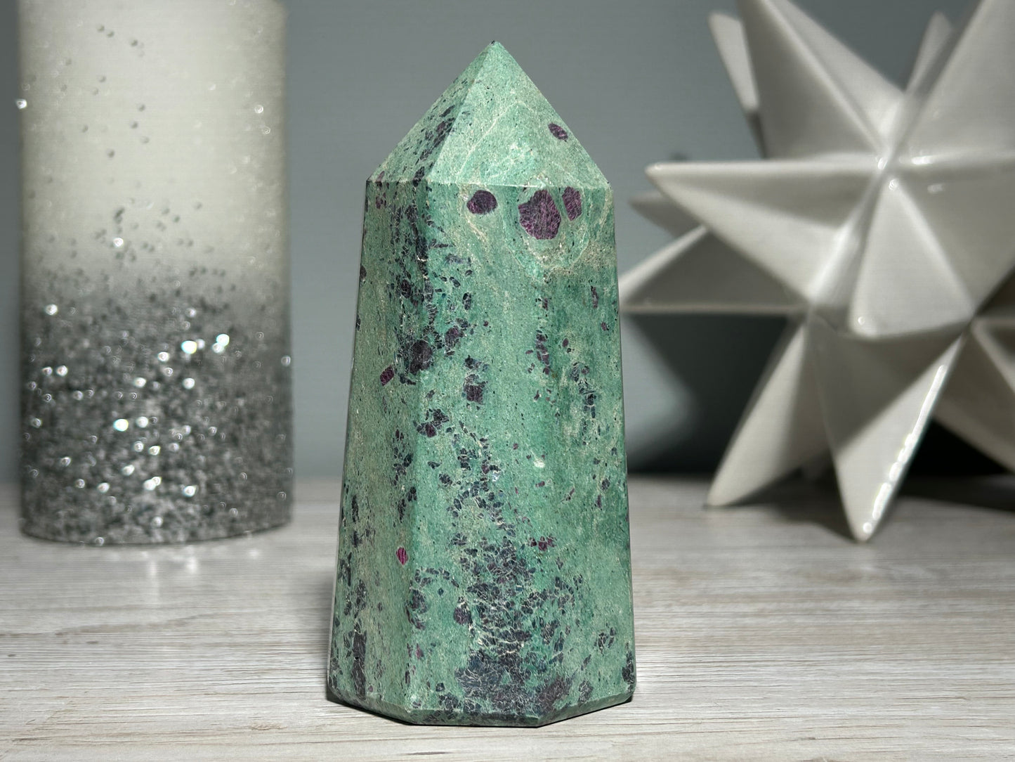 Ruby Fuchsite Tower (4.6", 116mm)