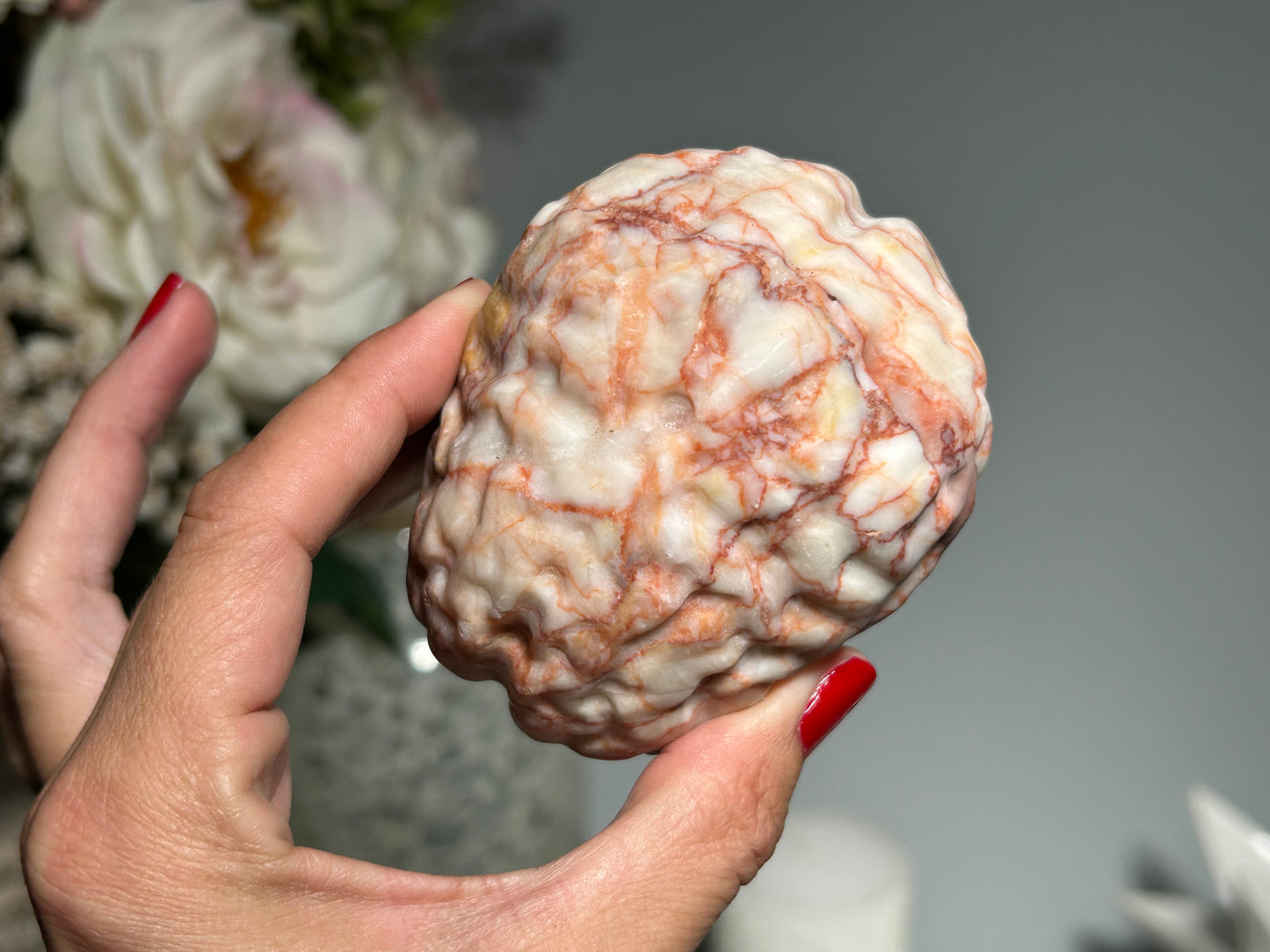 Red Vein Jasper Brain (3.2", 81mm)