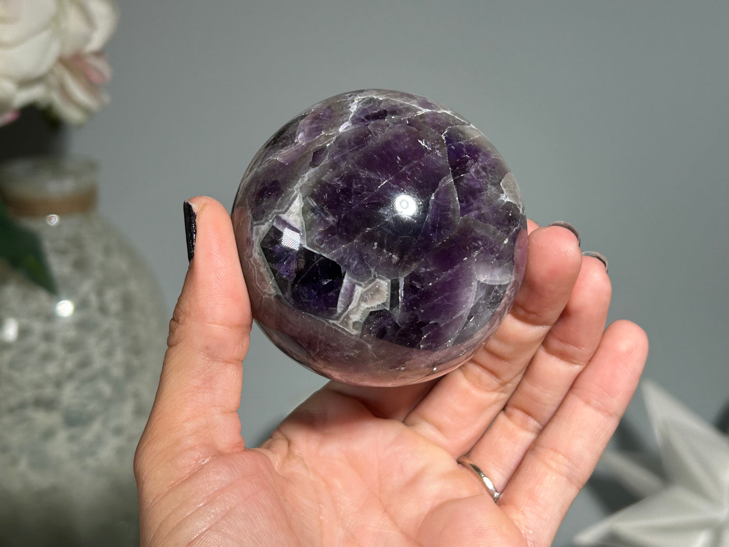 Chevron Amethyst Sphere (2.6", 65mm)
