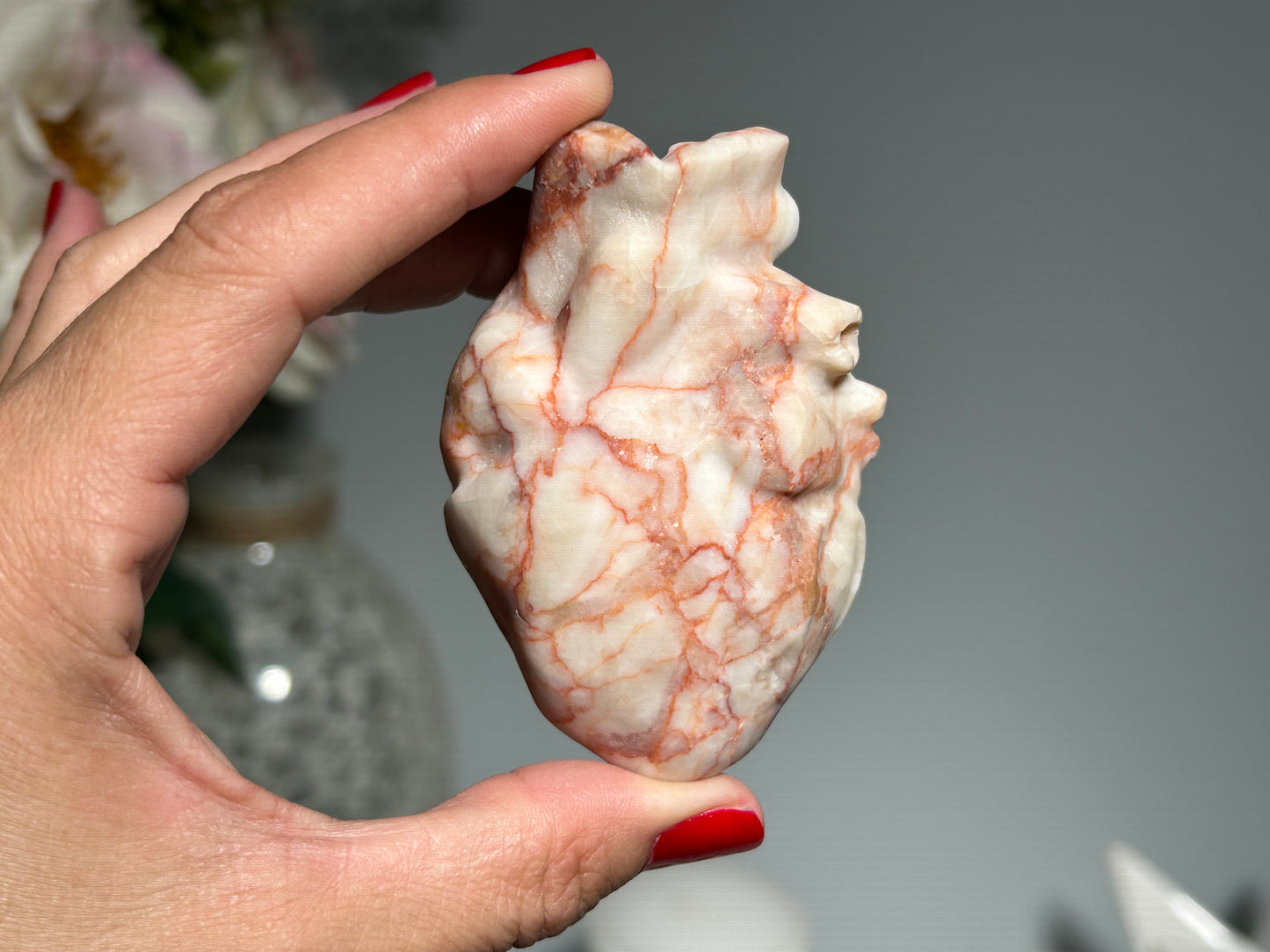 Red Vein Jasper Heart (2.9", 73mm)