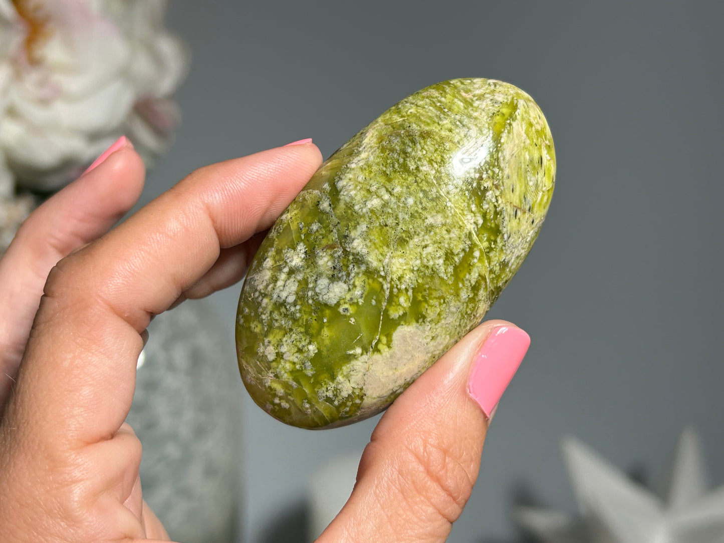 Medium Serpentine Palm Stone