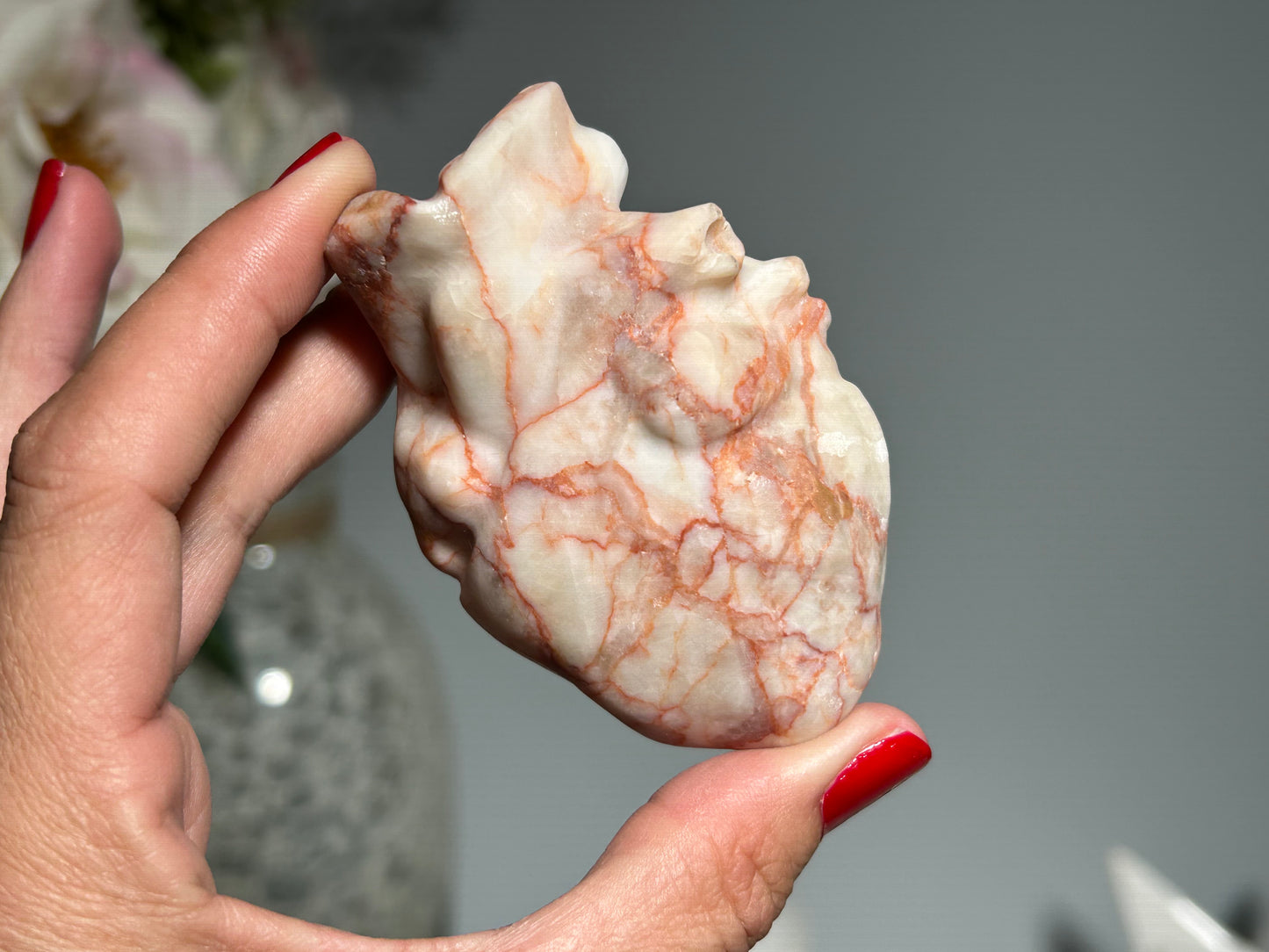 Red Vein Jasper Heart (2.9", 73mm)
