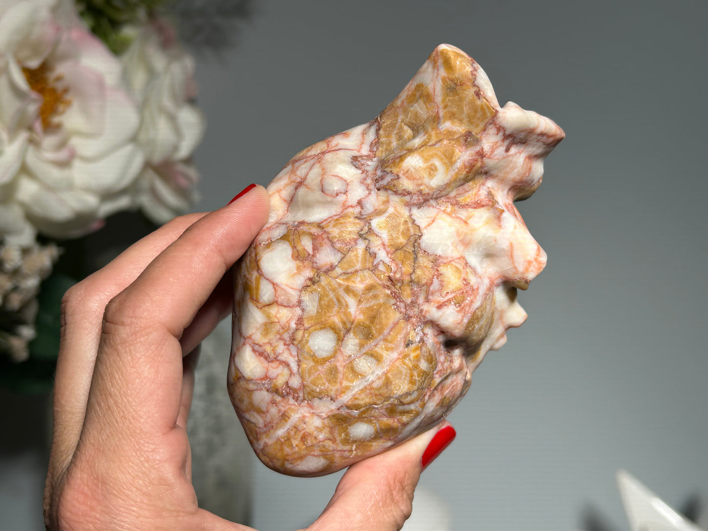 Red Vein Jasper Heart (4.2", 107mm)