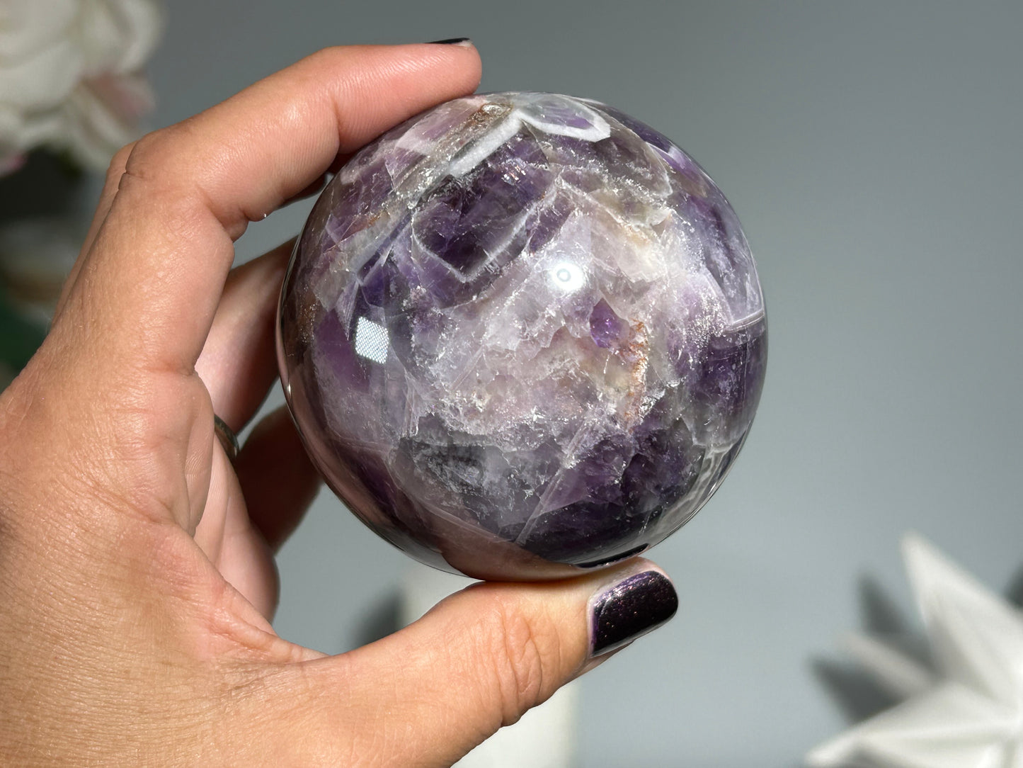 Chevron Amethyst Sphere (2.6", 65mm)