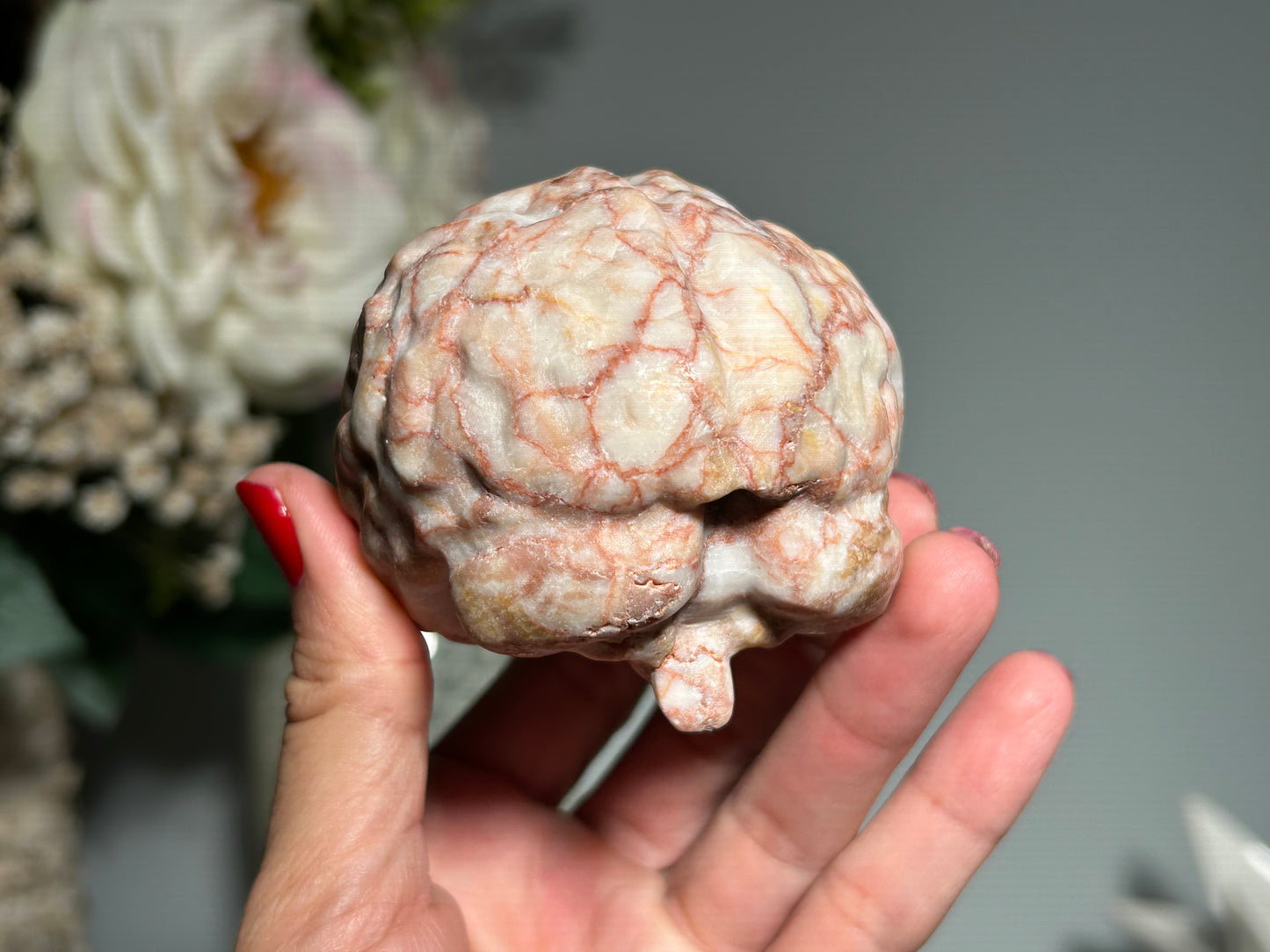 Red Vein Jasper Brain (3.2", 80mm)
