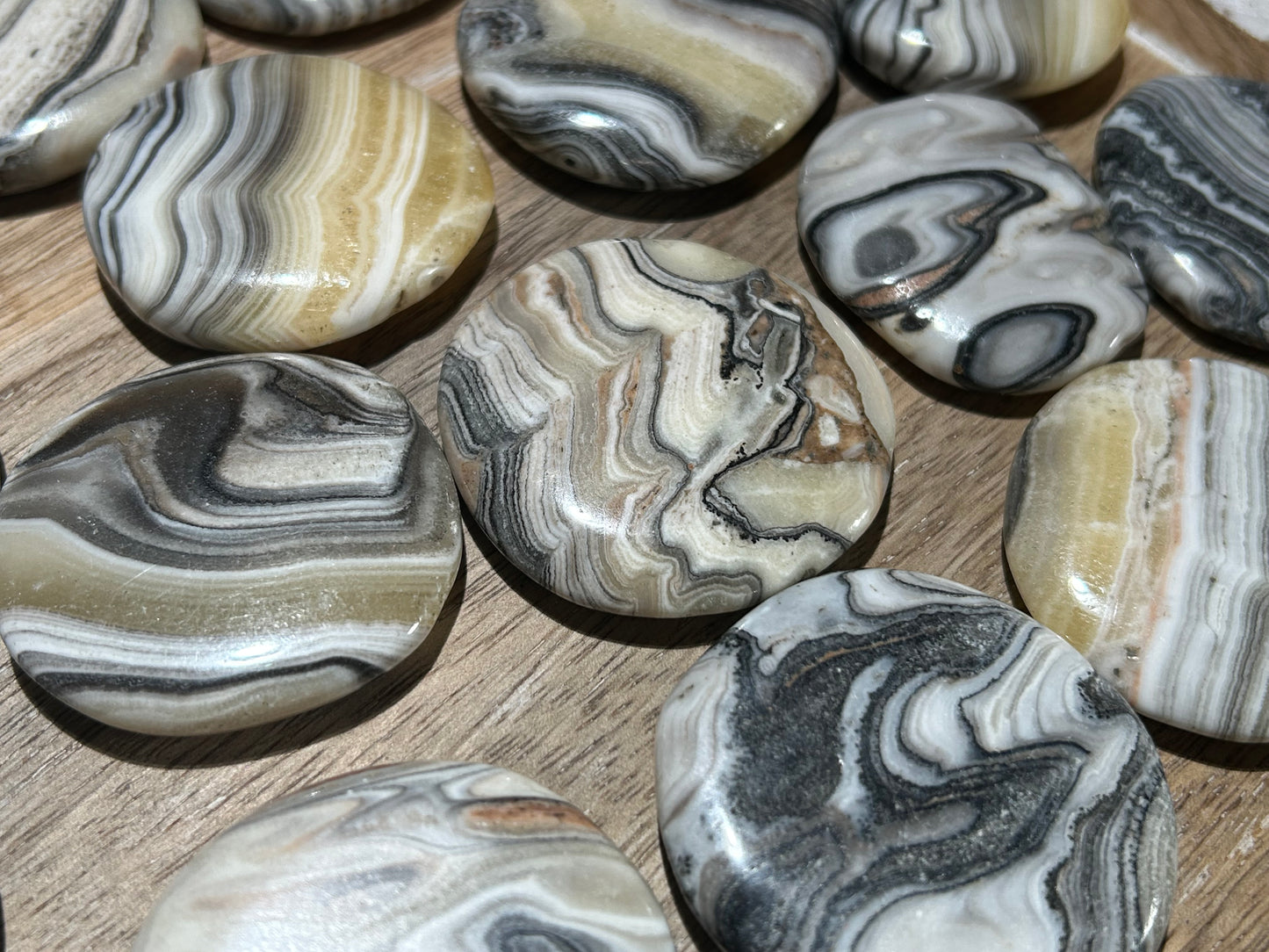 Lace Calcite Flat Palm Stone