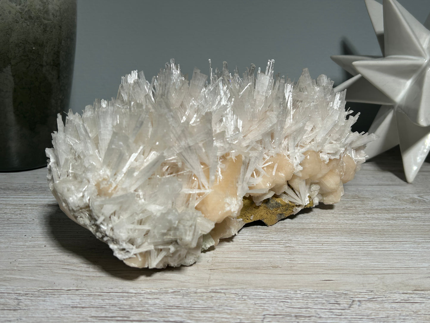 Natural Scolecite with Stilbite Cluster (9.7", 246mm)