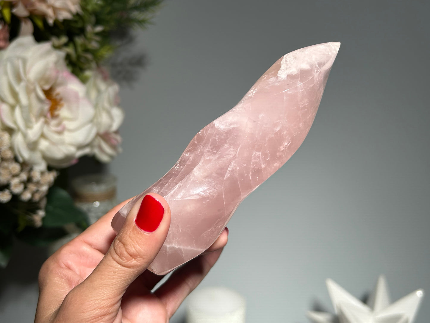 Rose Quartz Flame (5.2", 133mm)