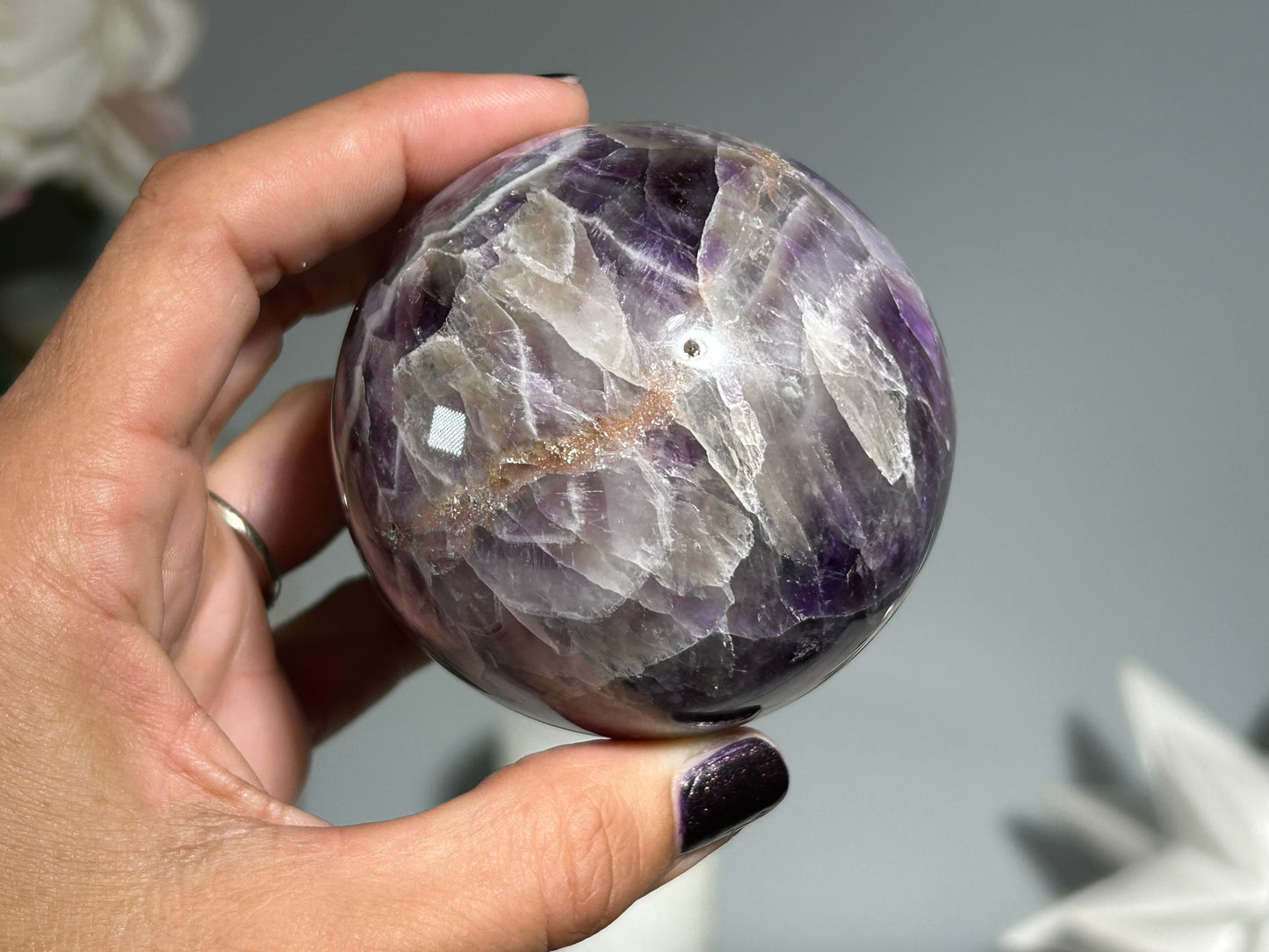 Chevron Amethyst Sphere (2.6", 65mm)