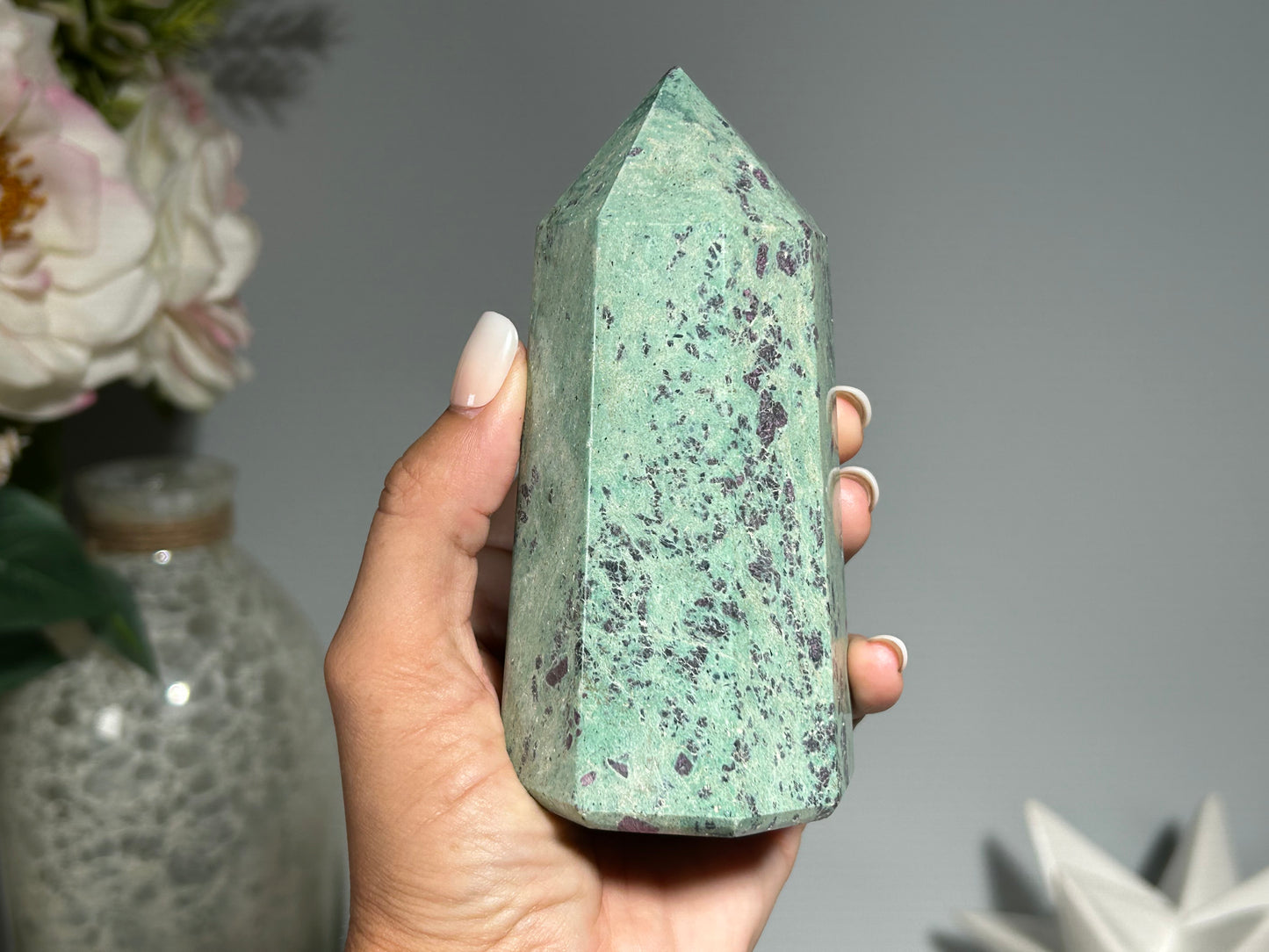 Ruby Fuchsite Tower (4.6", 116mm)