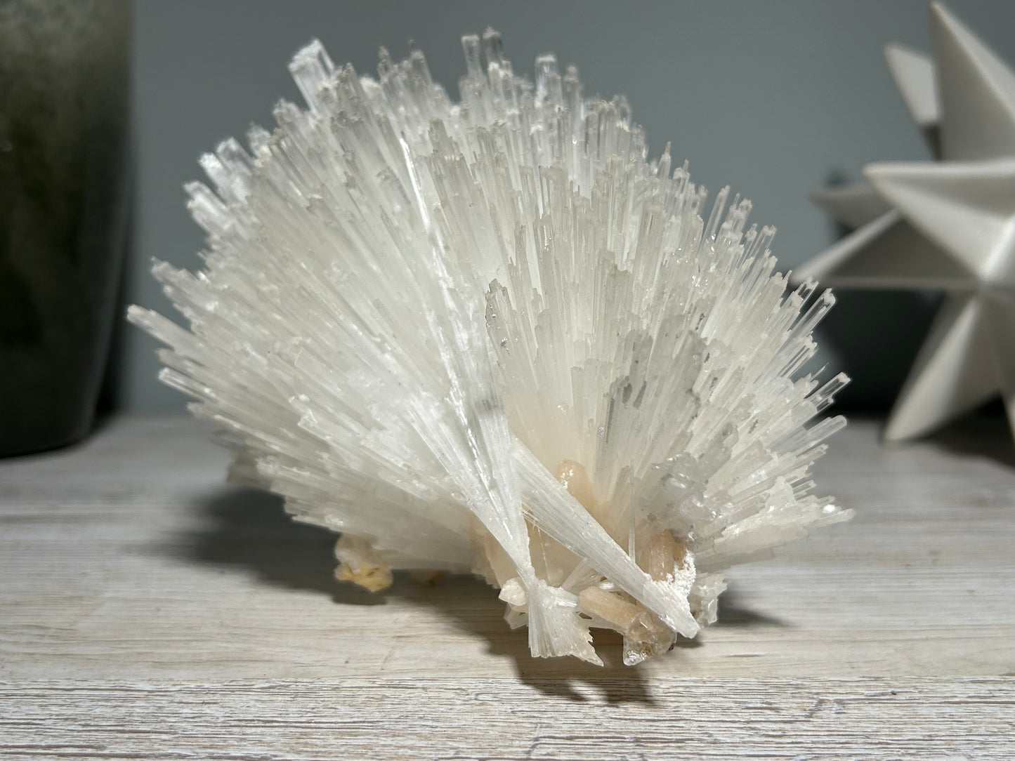 Natural Scolecite with Stilbite Cluster (6.6", 168mm)