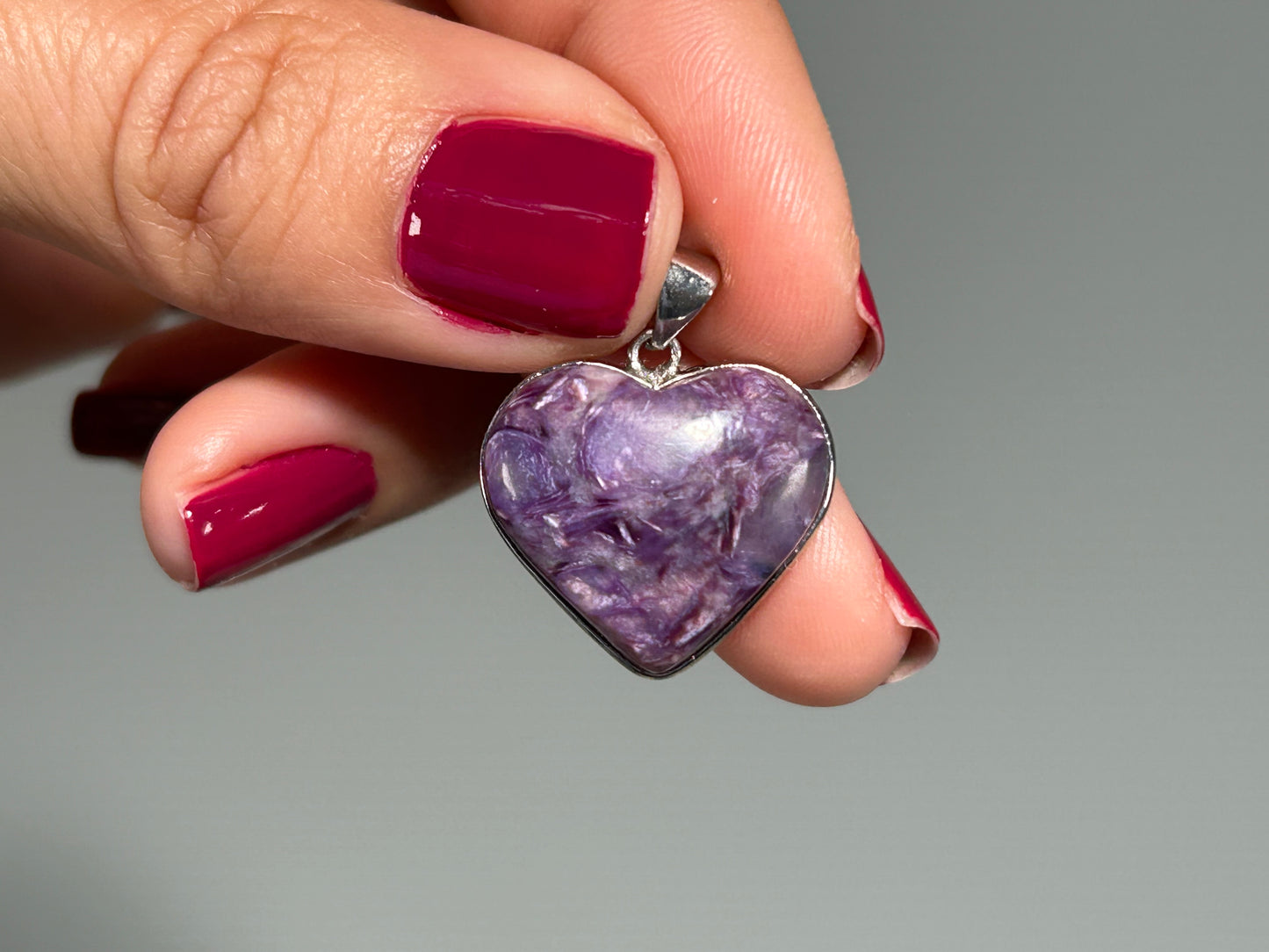 Charoite Heart Pendant