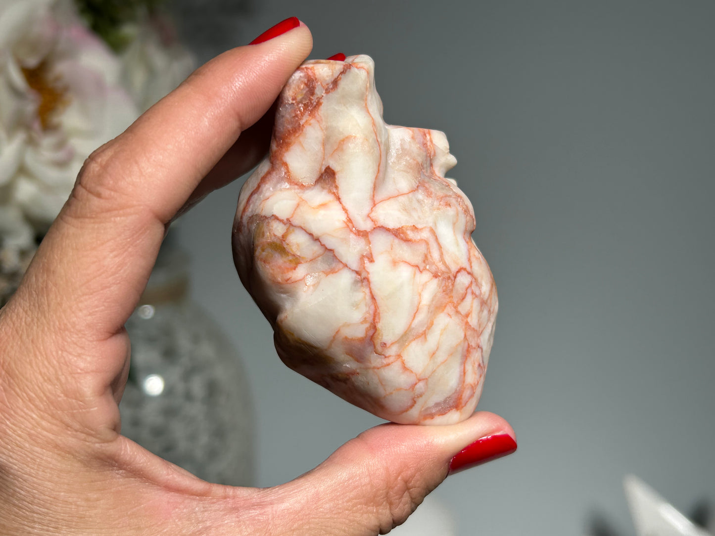 Red Vein Jasper Heart (2.9", 73mm)