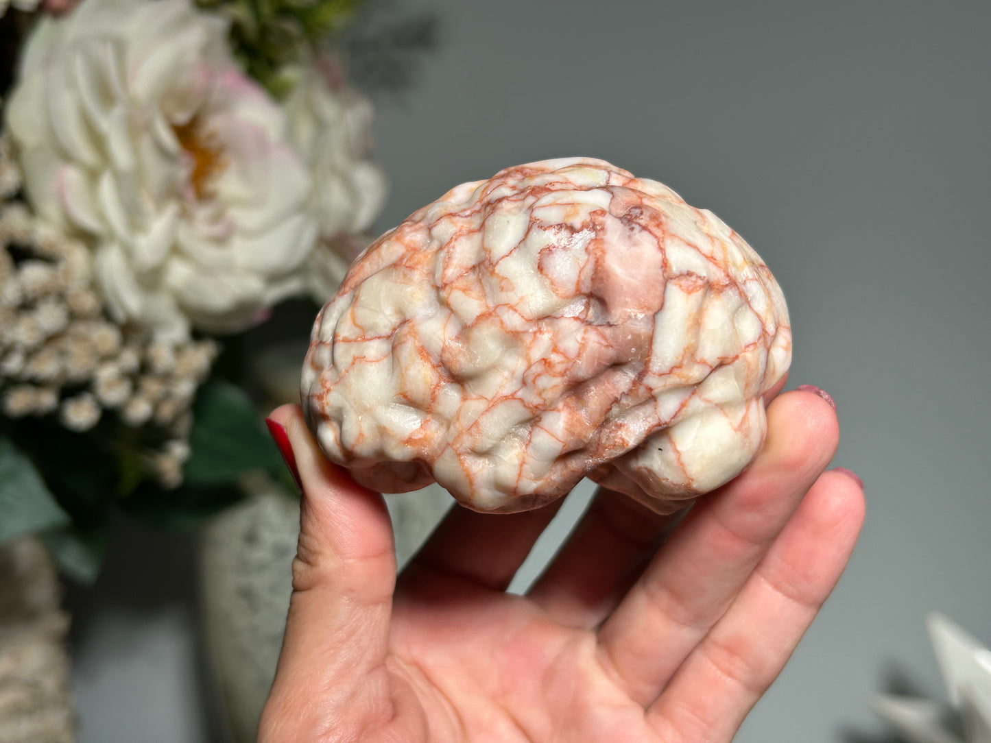Red Vein Jasper Brain (3.2", 81mm)
