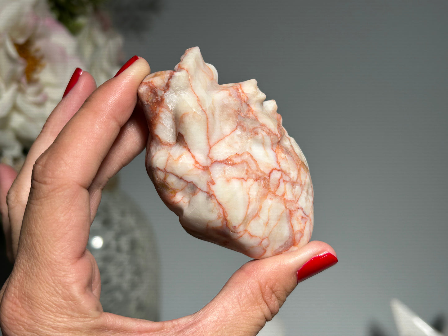 Red Vein Jasper Heart (2.9", 73mm)