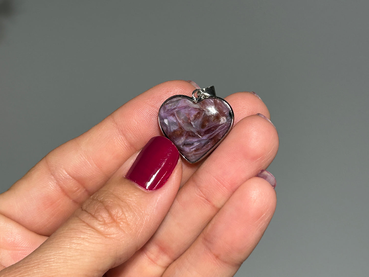 Charoite Heart Pendant