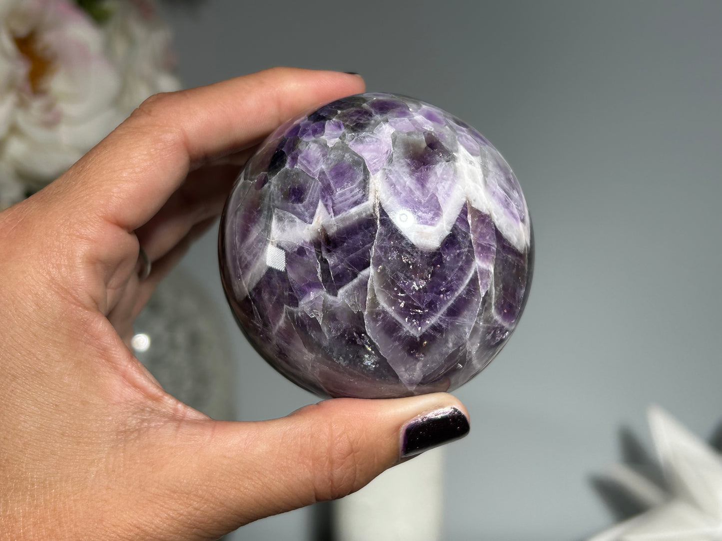 Chevron Amethyst Sphere (2.5", 64mm)