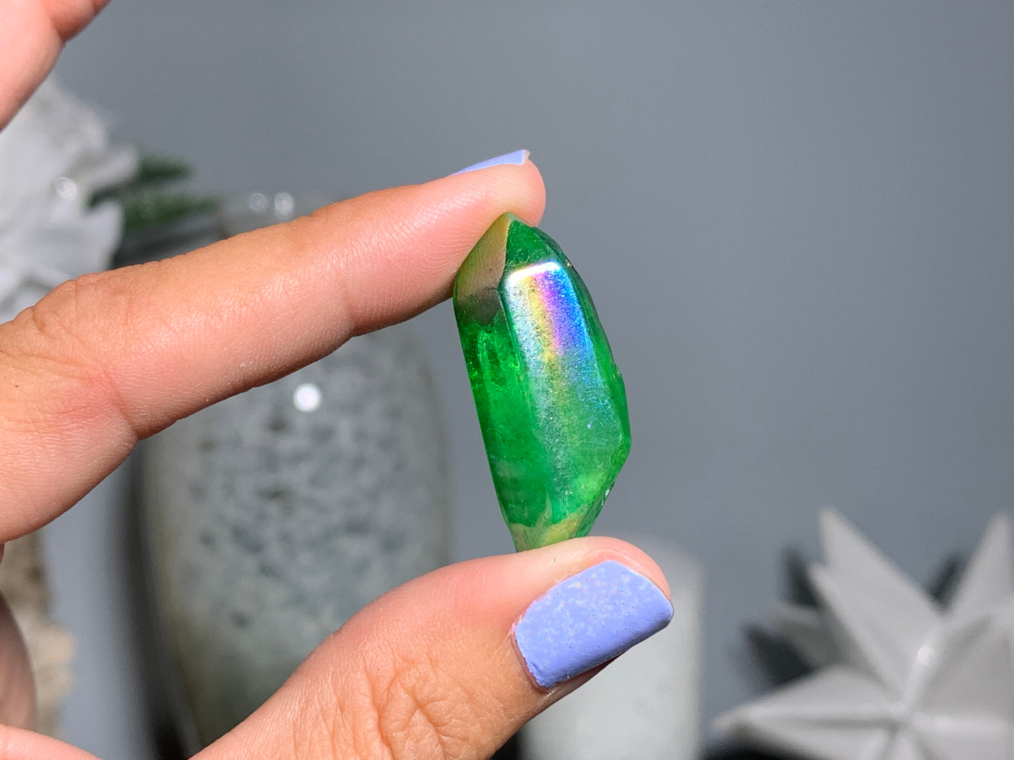 10pc Green Aura Quartz Point
