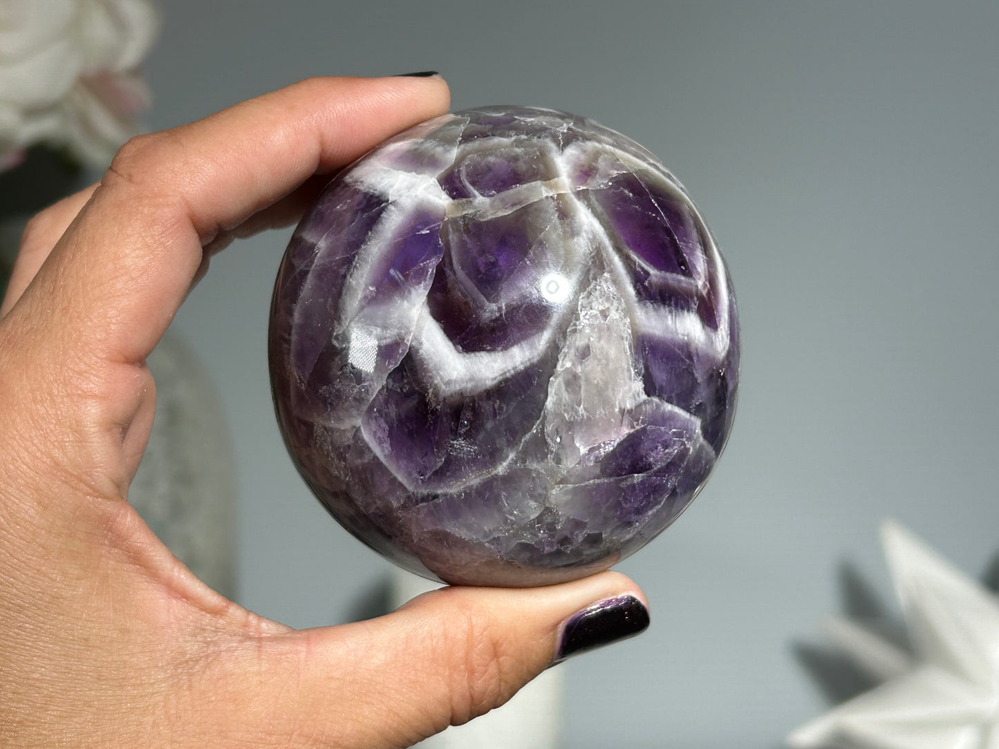 Chevron Amethyst Sphere (2.7", 68mm)