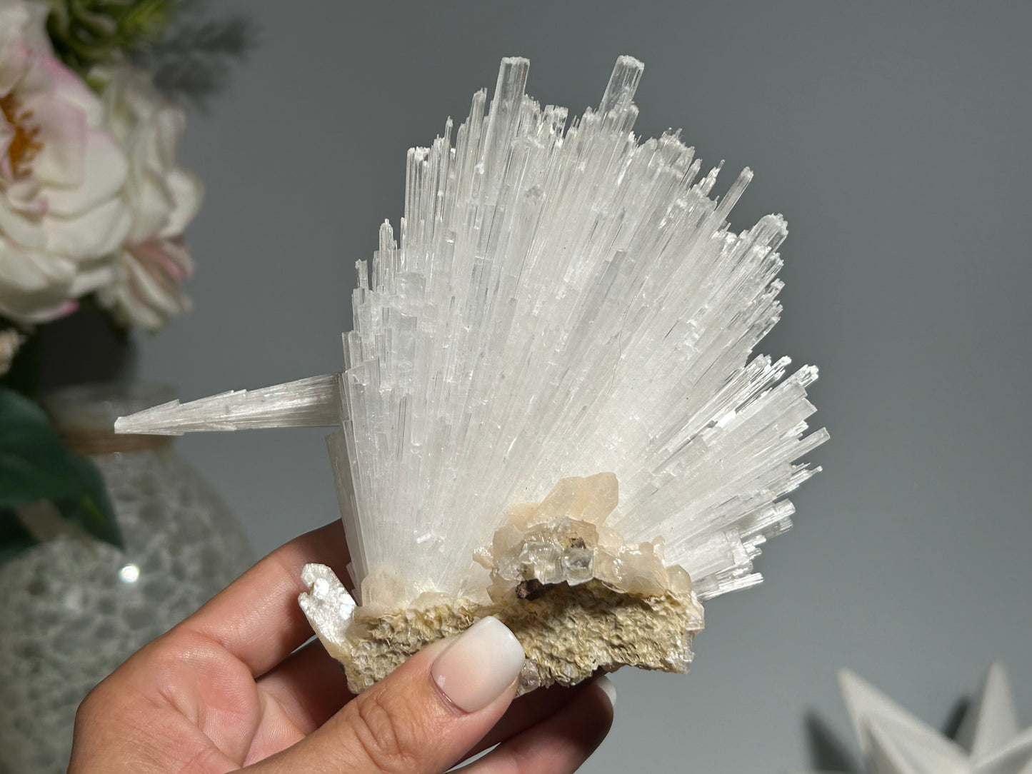 Natural Scolecite with Stilbite Cluster (4.9", 124mm)