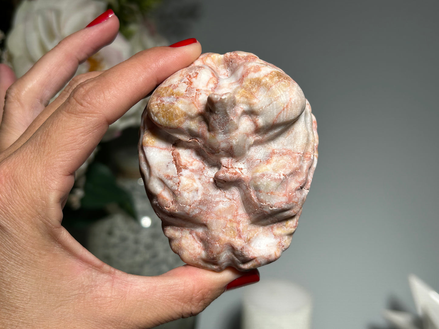 Red Vein Jasper Brain (3.2", 80mm)