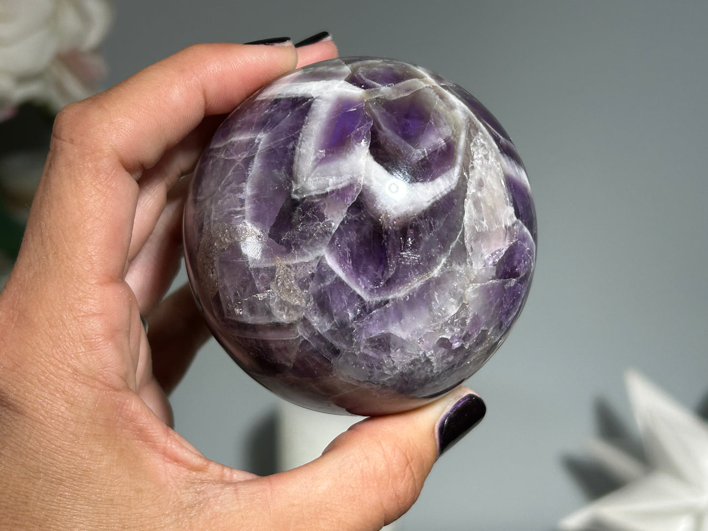 Chevron Amethyst Sphere (2.7", 68mm)