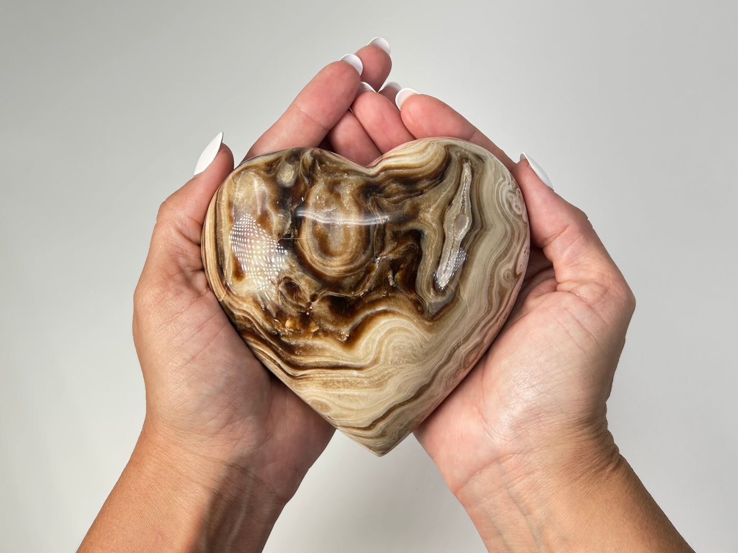 Coffee Calcite Heart (4.3", 110mm)