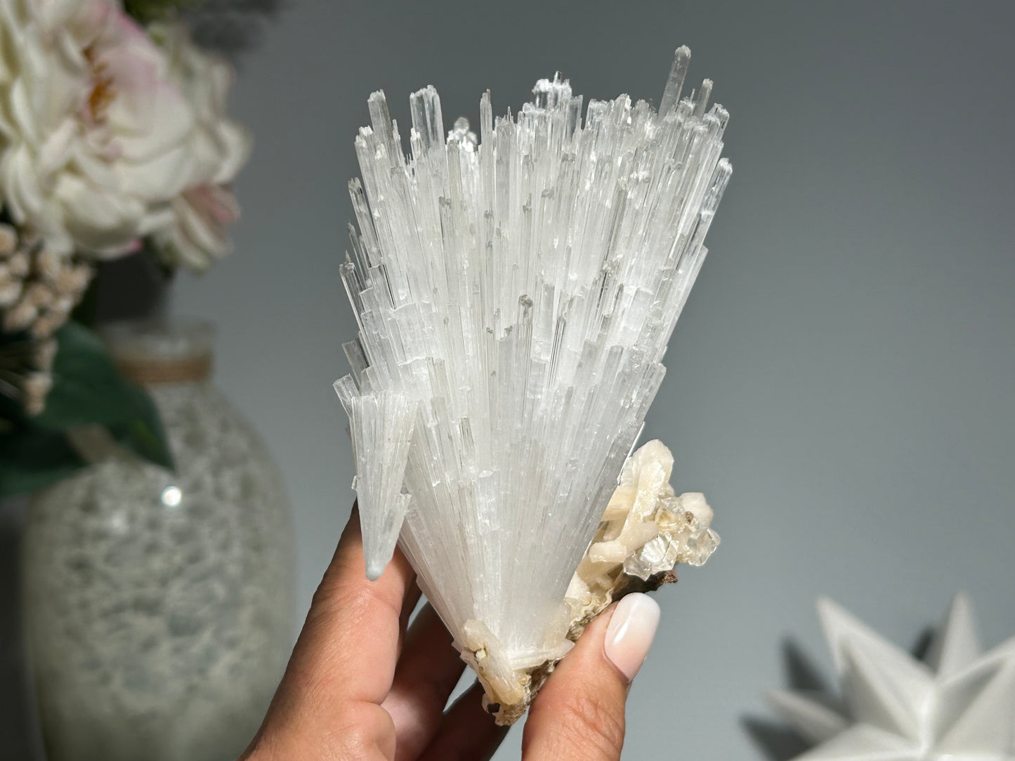 Natural Scolecite with Stilbite Cluster (4.9", 124mm)