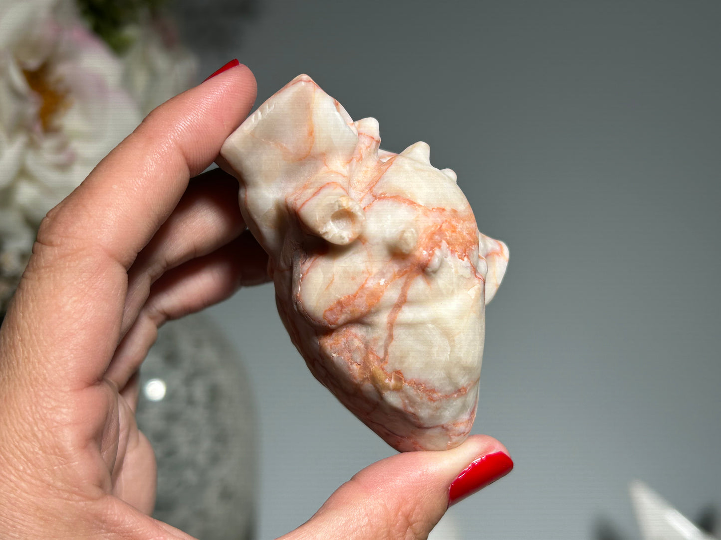 Red Vein Jasper Heart (2.9", 73mm)