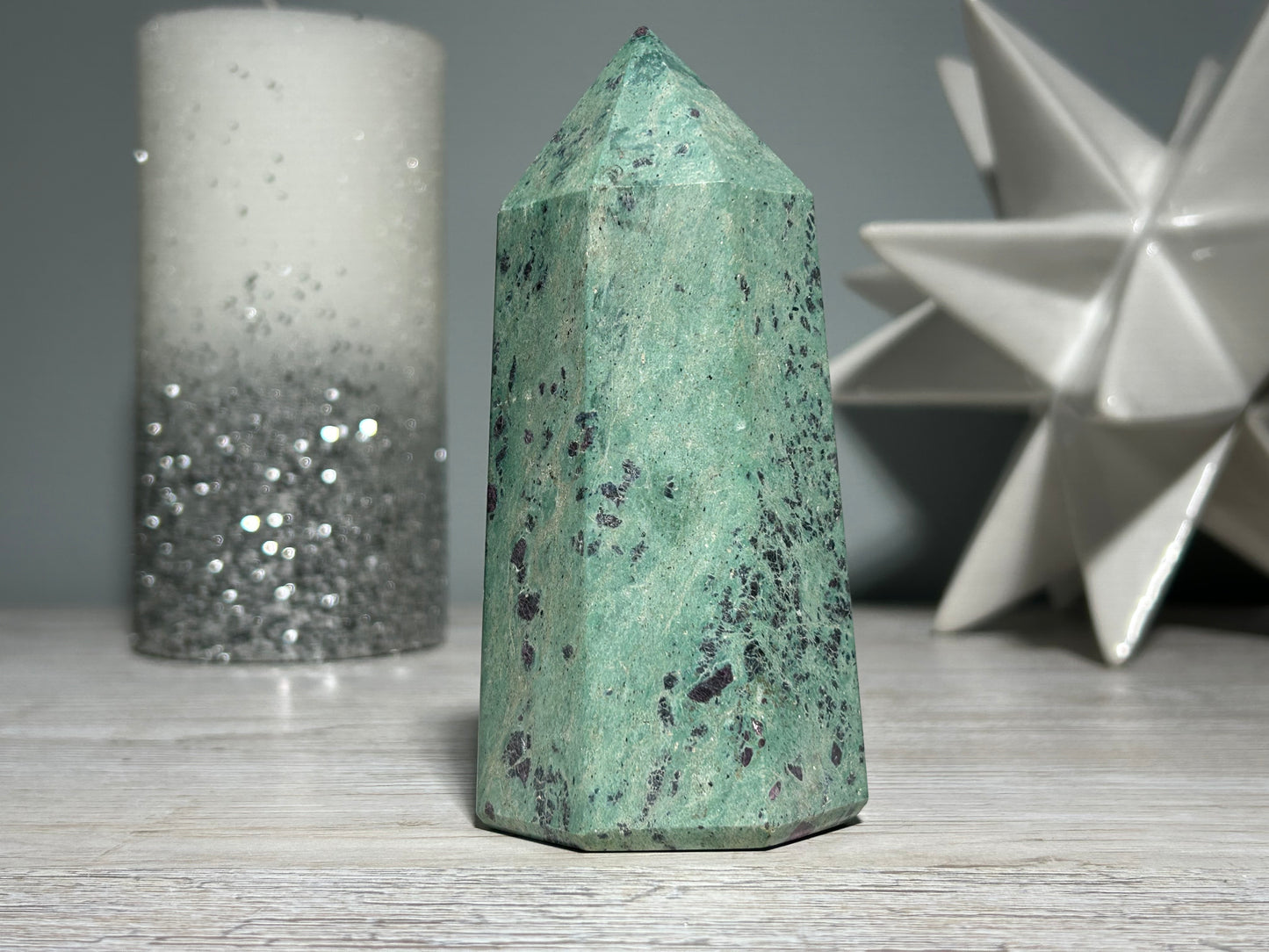 Ruby Fuchsite Tower (4.6", 116mm)