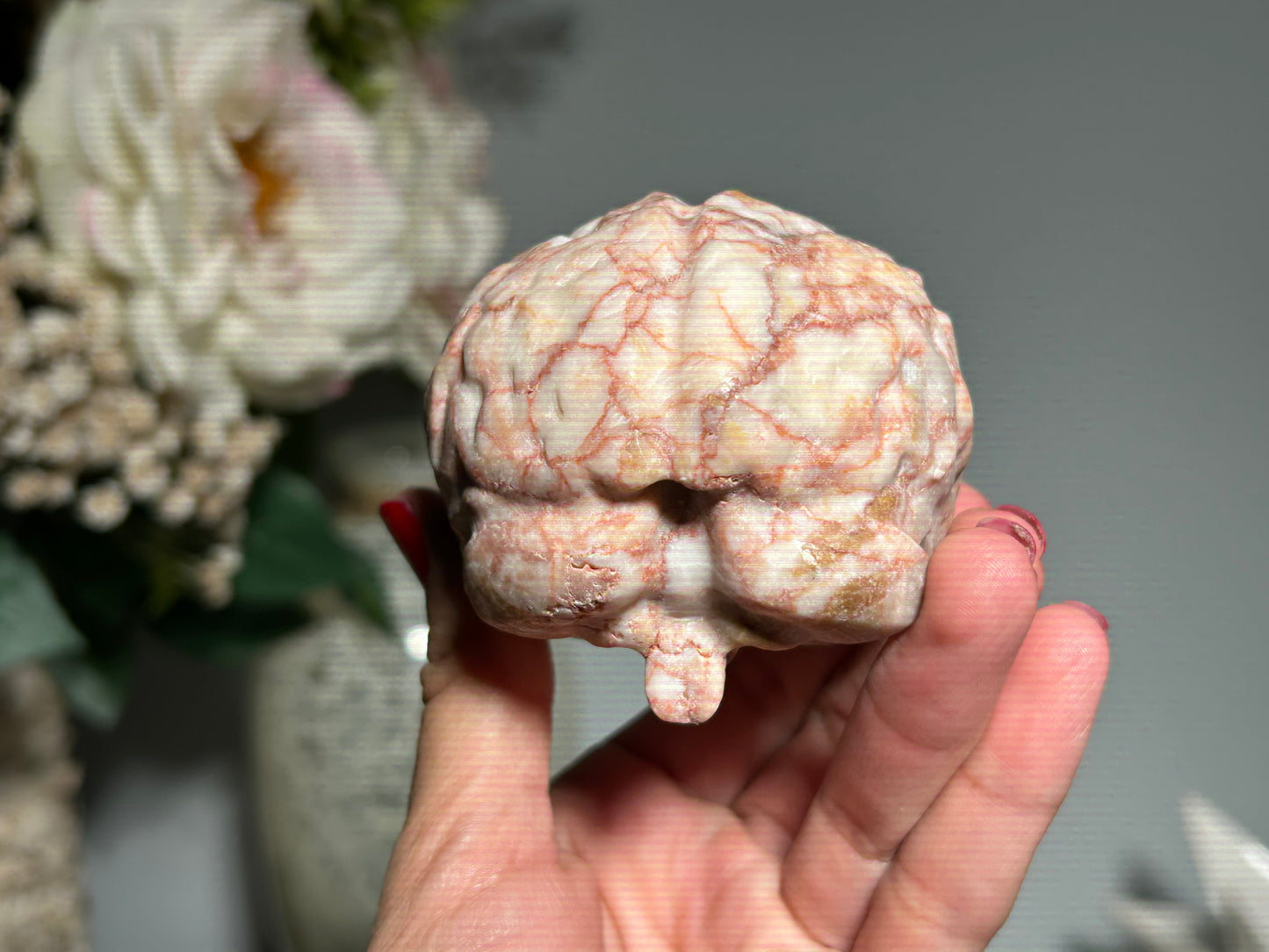 Red Vein Jasper Brain (3.2", 80mm)