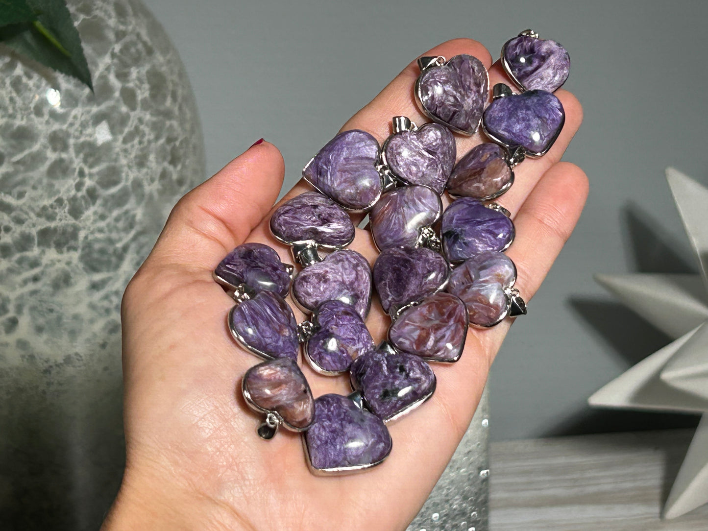 Charoite Heart Pendant