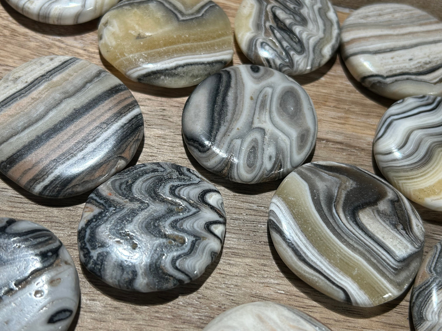 Lace Calcite Flat Palm Stone