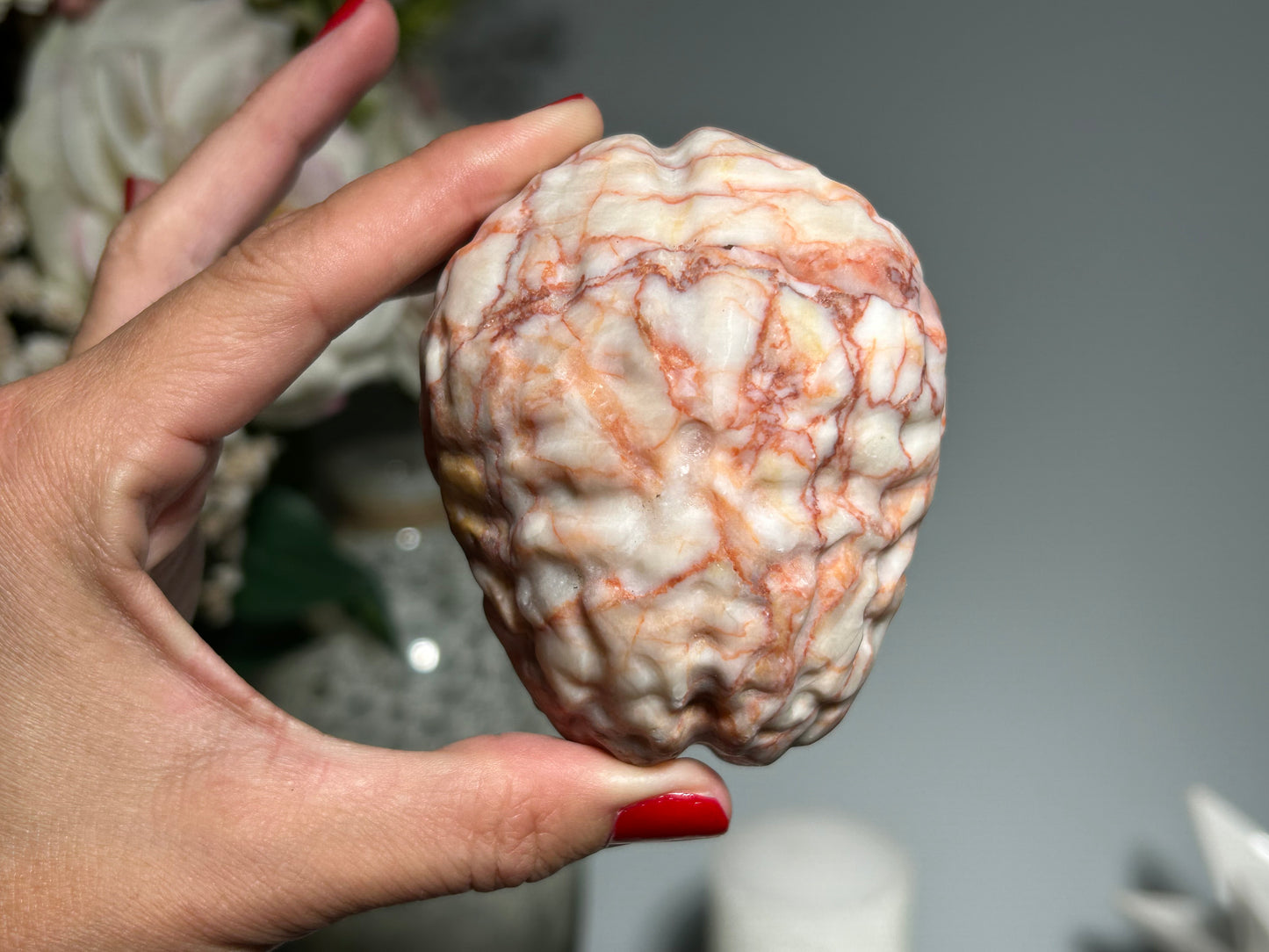Red Vein Jasper Brain (3.2", 81mm)
