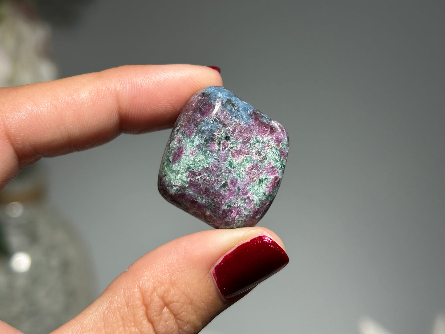 Tumbled Ruby in Kyanite or Fuchsite