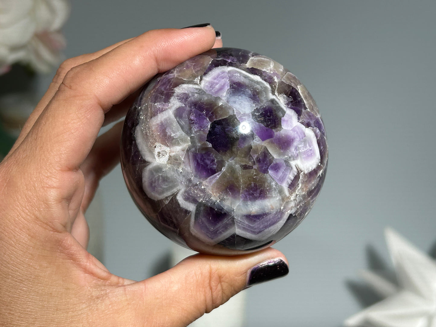 Chevron Amethyst Sphere (2.6", 65mm)